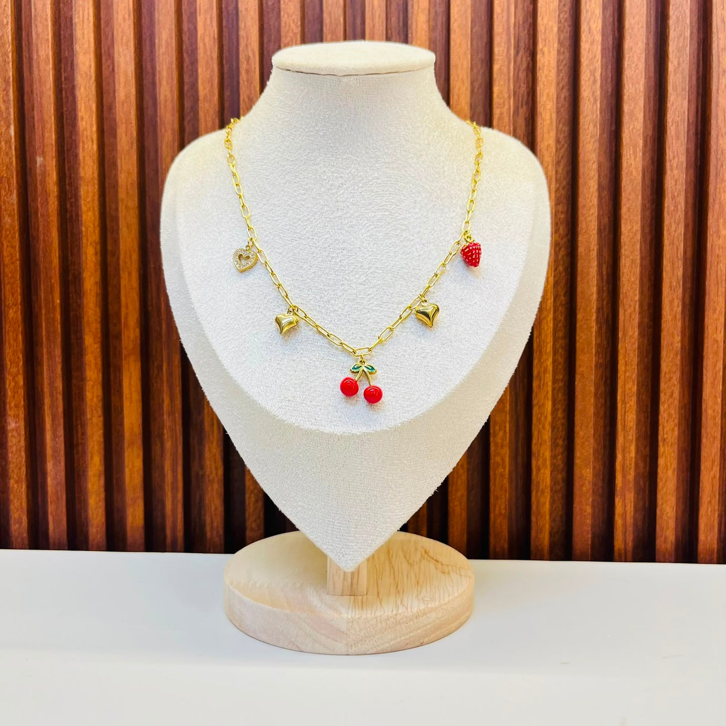 Red Cherry Charm Necklace