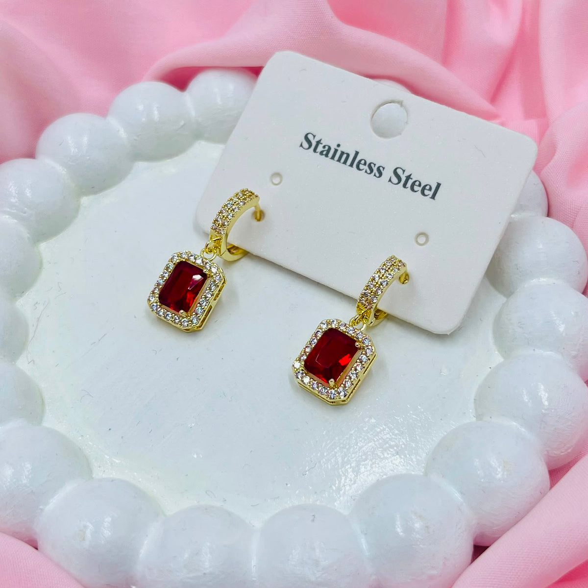 Red Gemstones Earrings