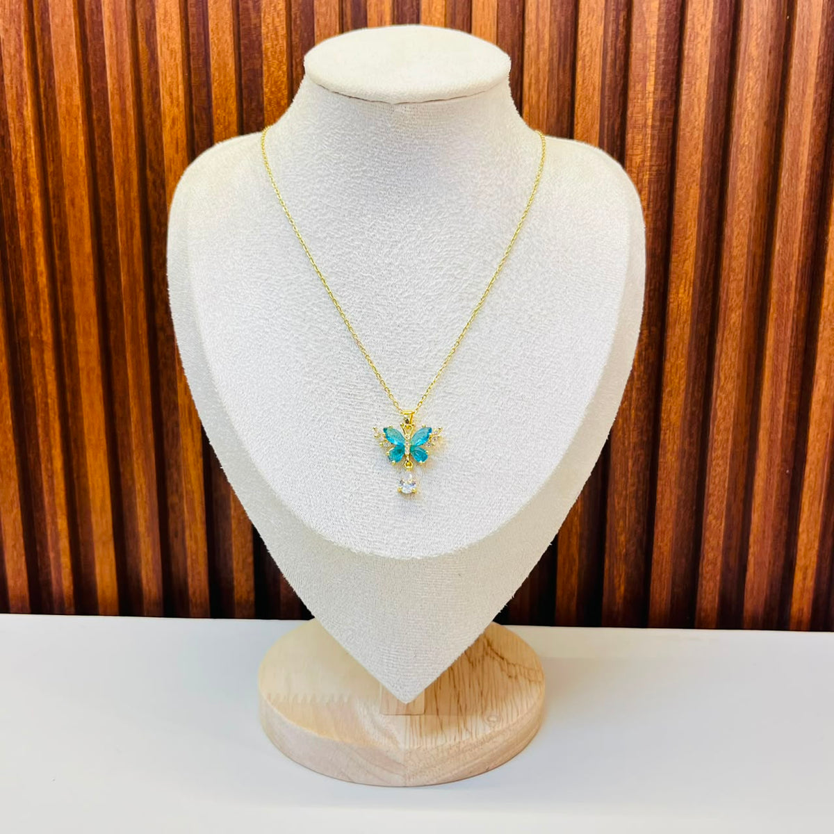 Sky Blue Butterfly Necklace