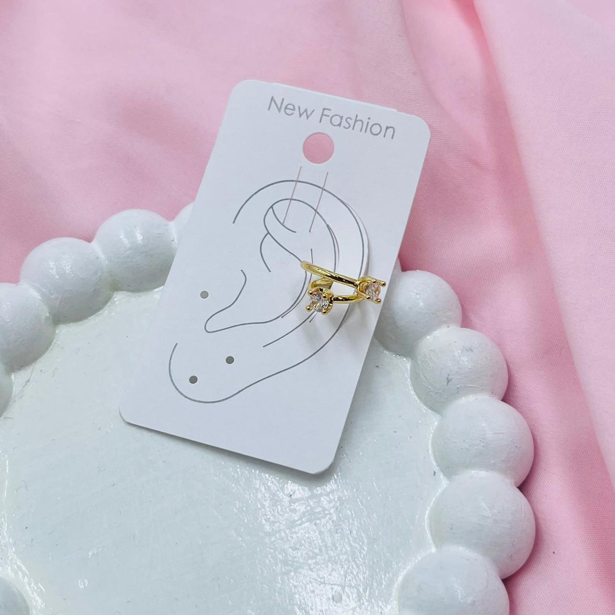 Gold Stone Ear Cuff Earring
