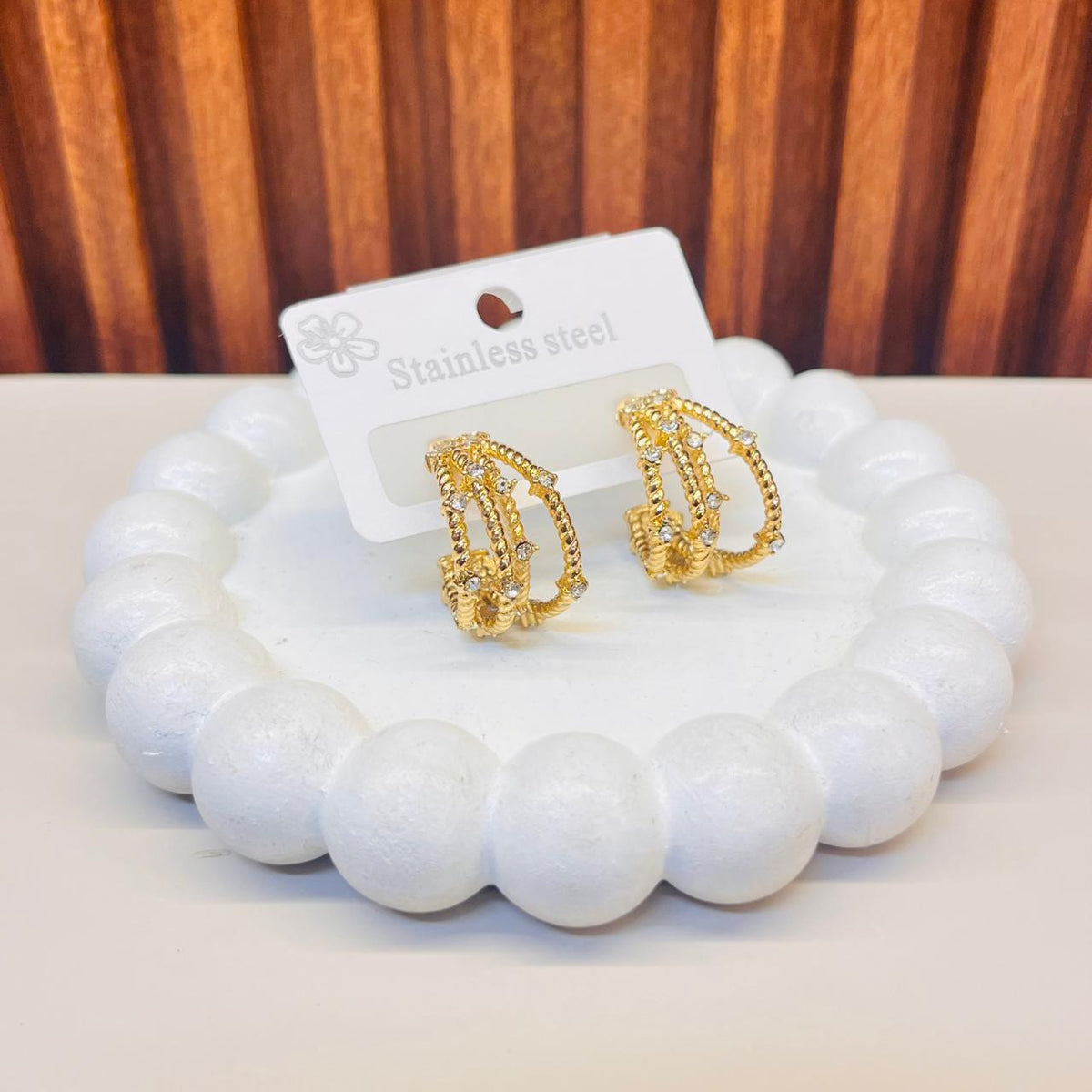 Gold Tone Swirl Earrings