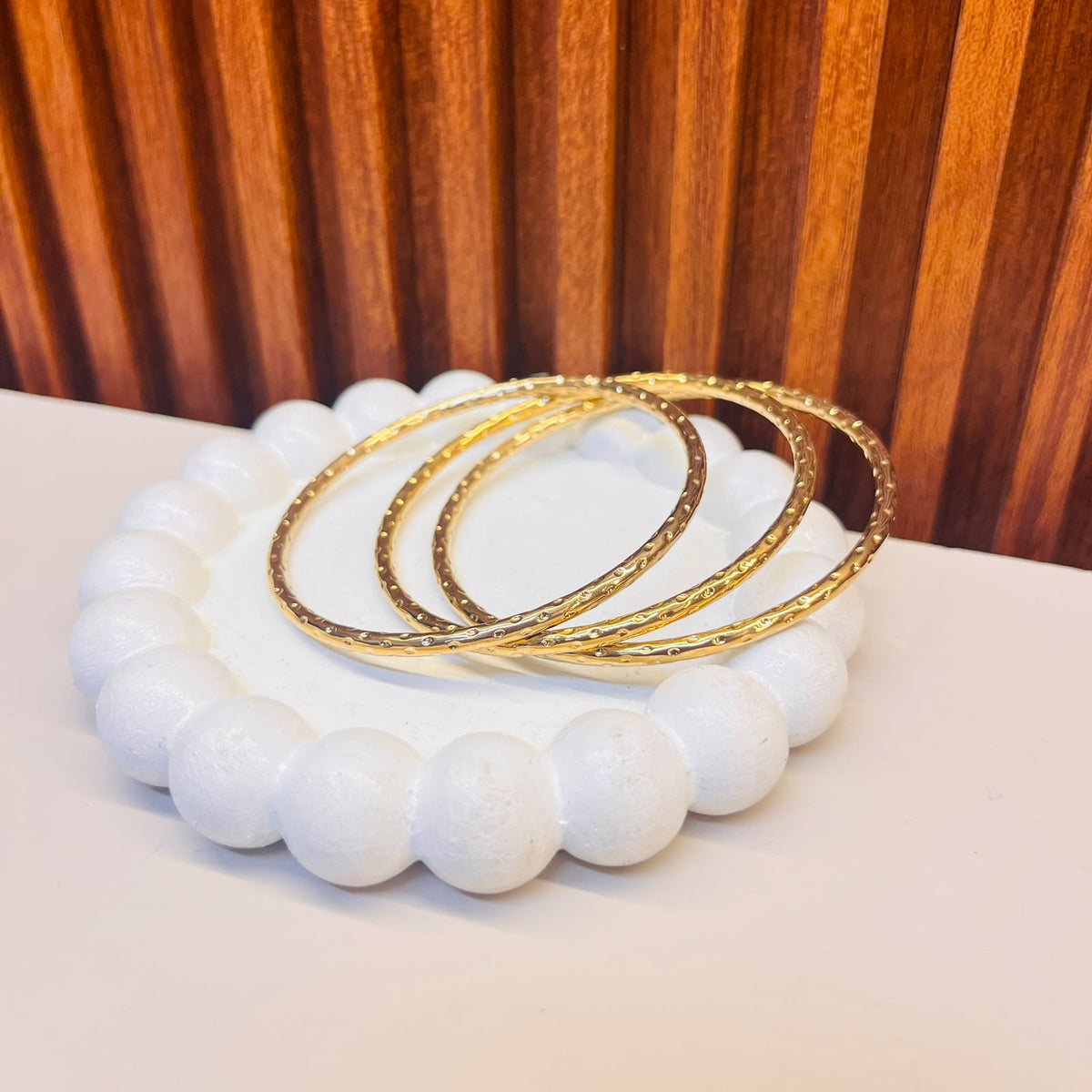 Golden Gulab Bangles Set of 3