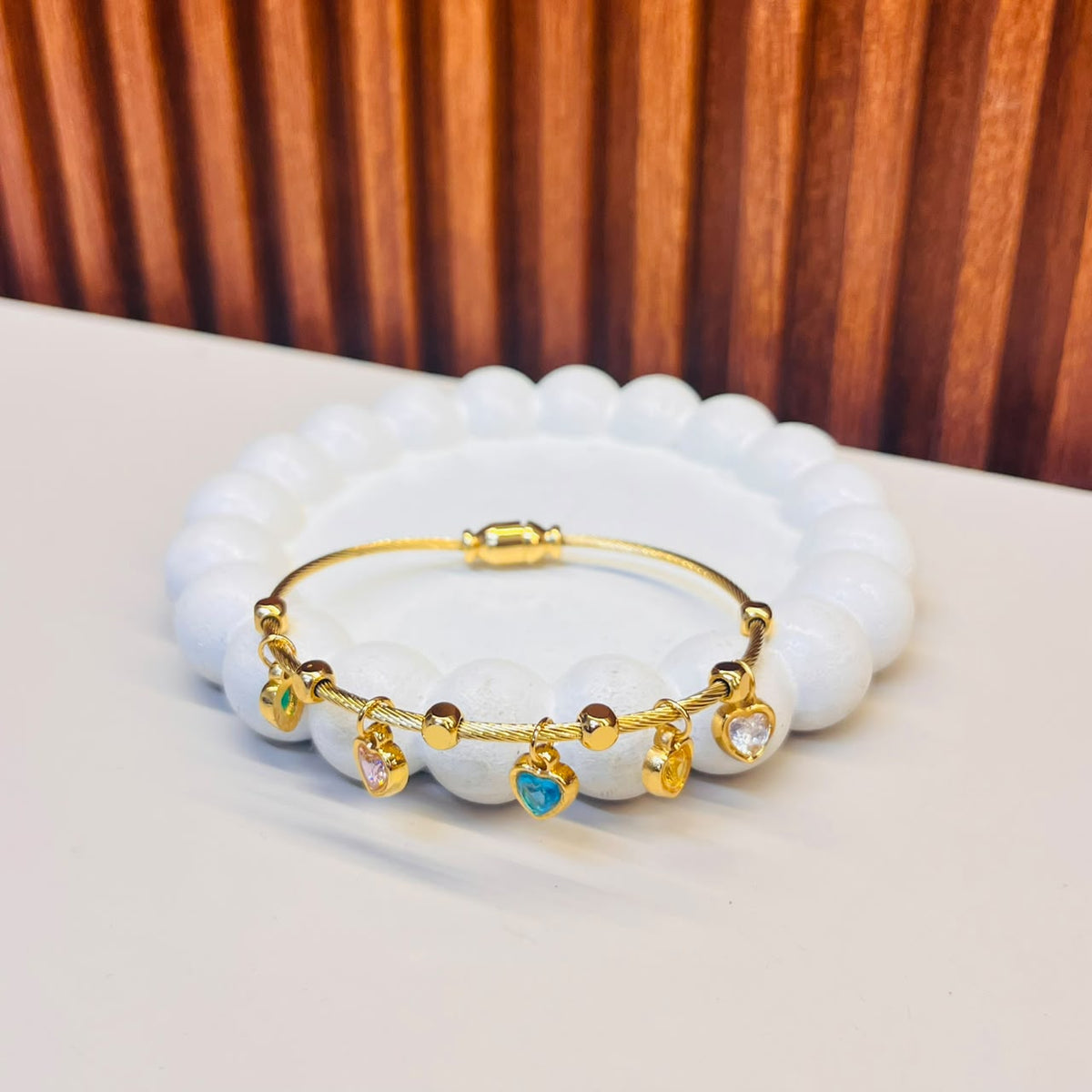 Multi Stone Heart Bracelet