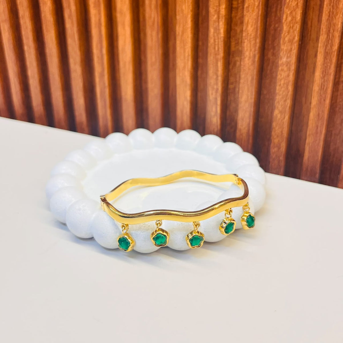 Dangling Green Gemstone Bracelet