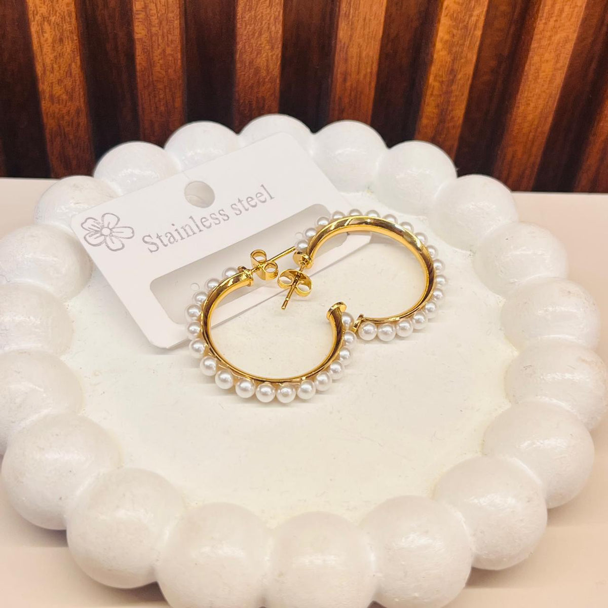 Pearl Hoop Earrings