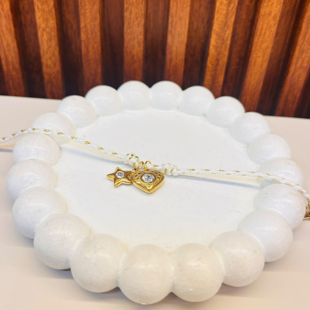 Golden White Thread Bracelet