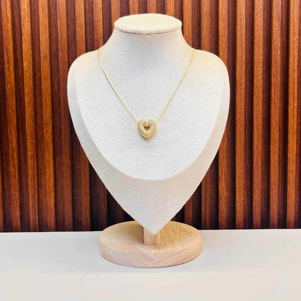 Bubble Stone Heart Necklace