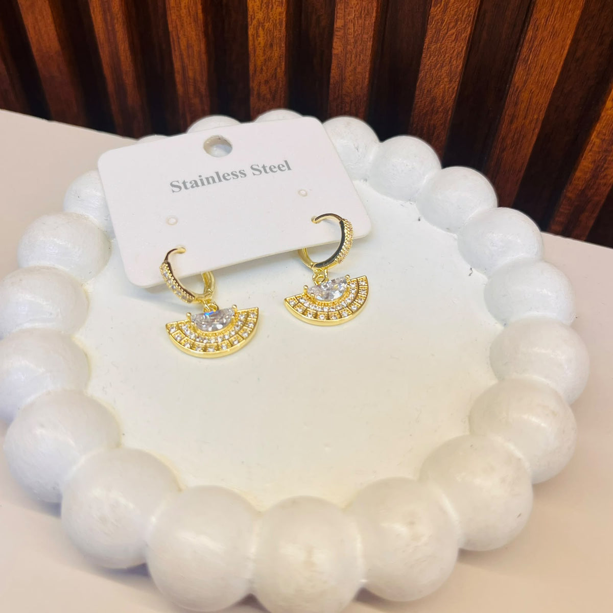 Gold Crescent Earrings