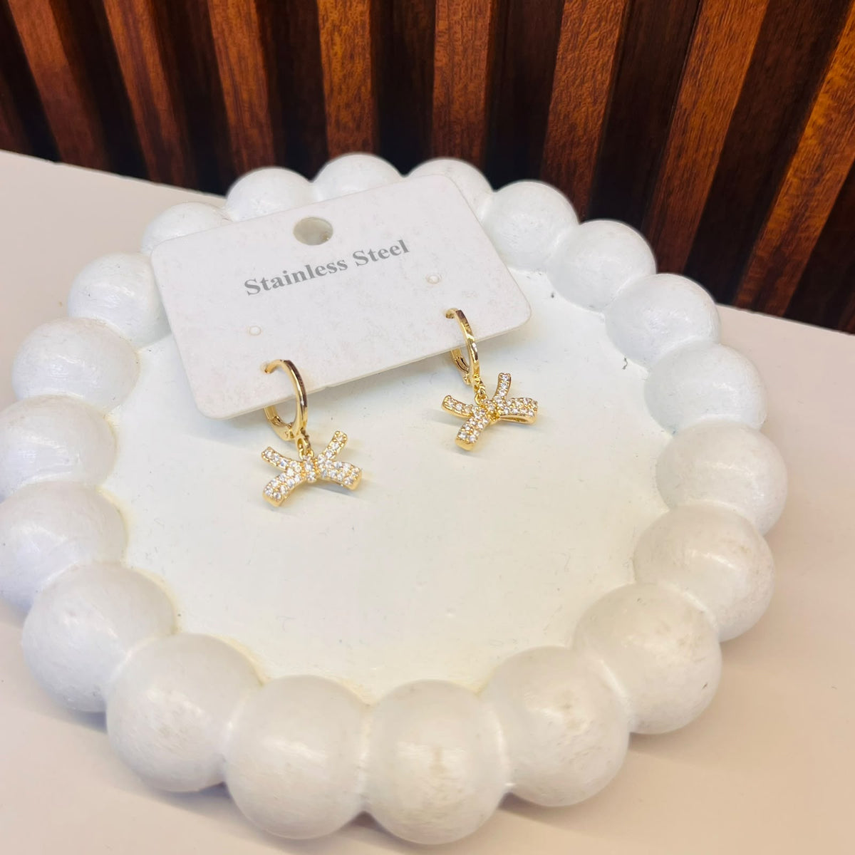 Crystal Small Bow Earrings