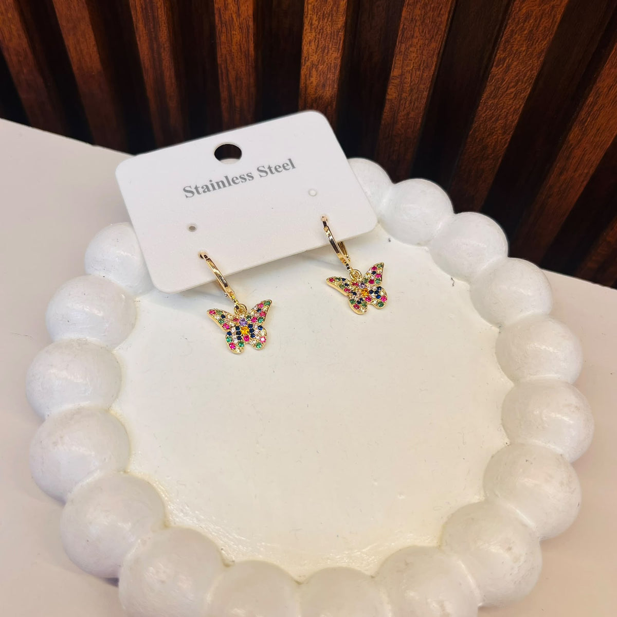 Multi Colour Butterfly Earrings