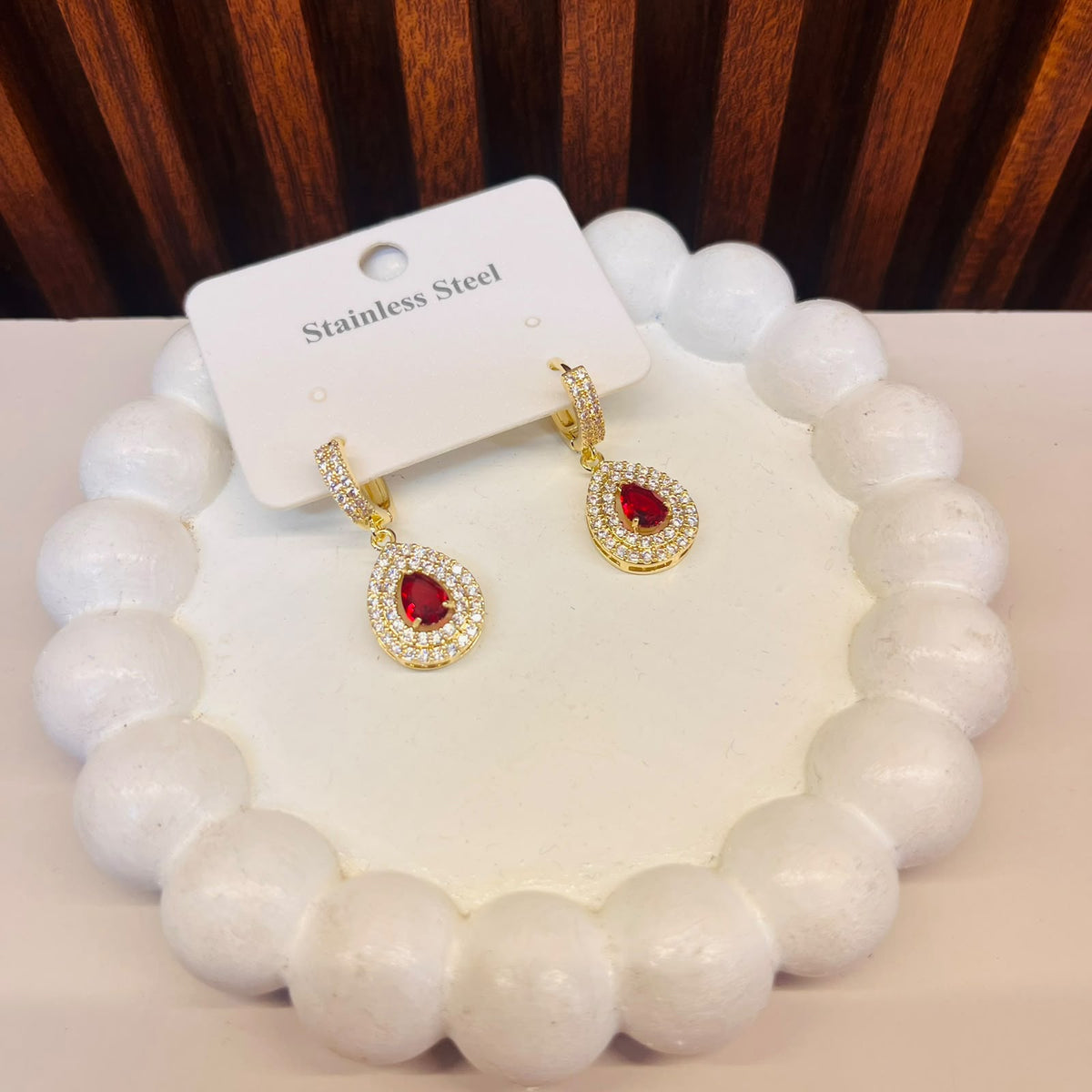 Red Stone Earrings