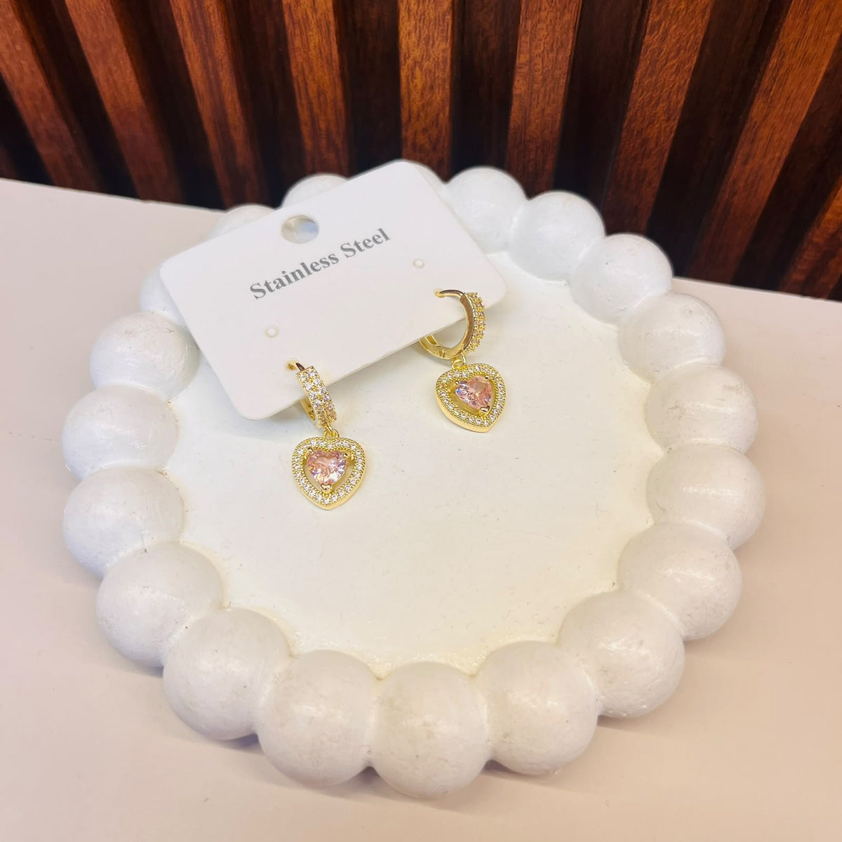 Pink Heart Earrings