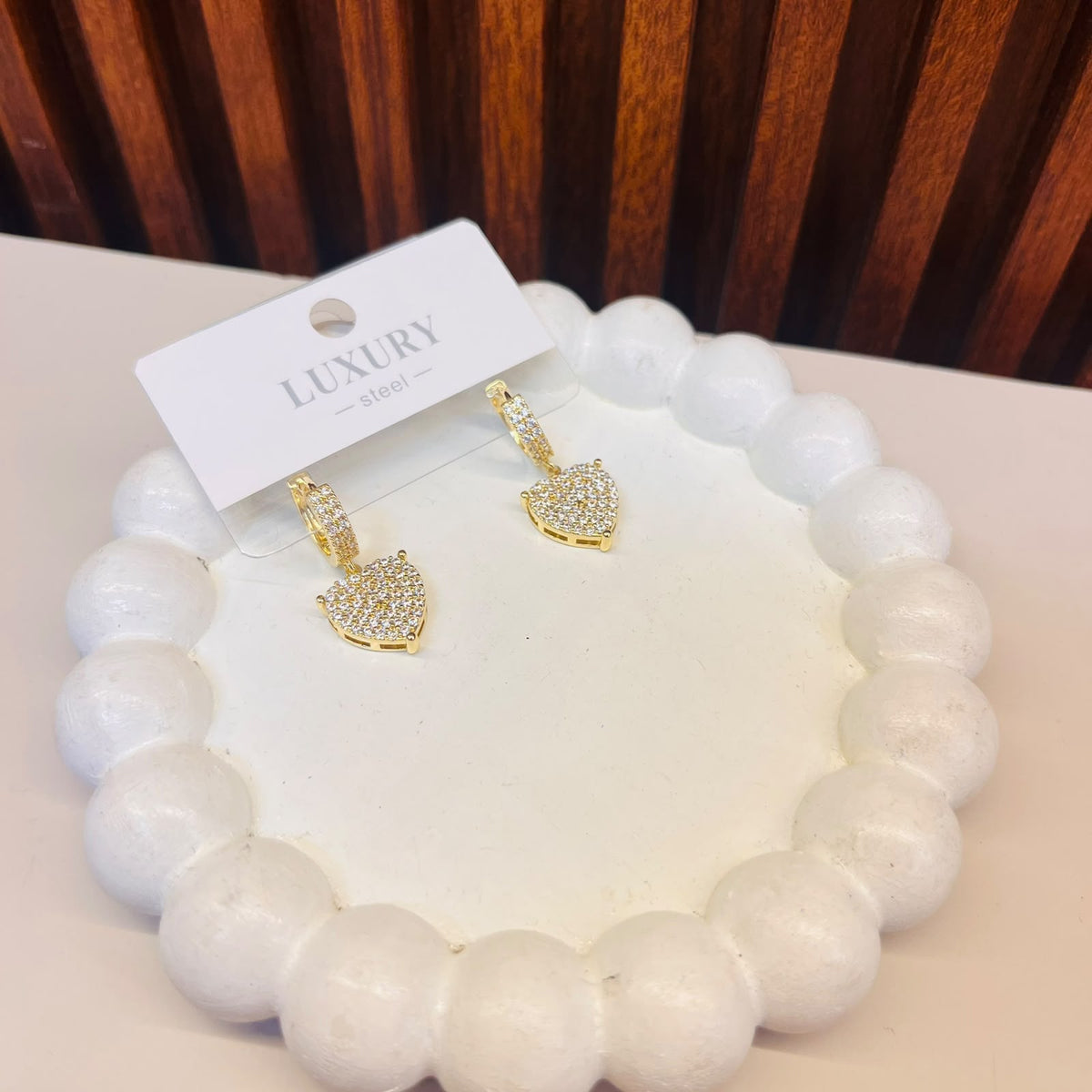 Stone Heart Earrings