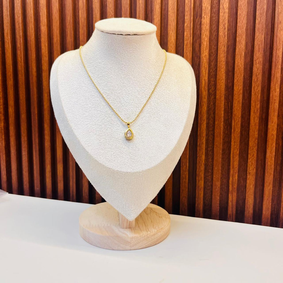 Pink Teardrop Necklace