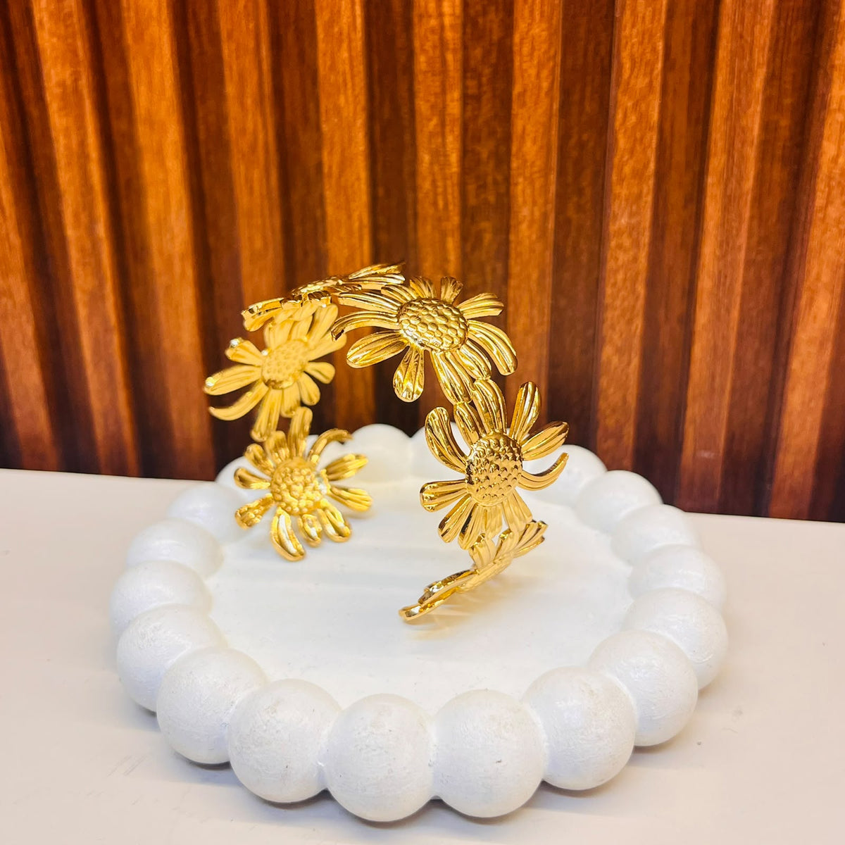 Daisy Flower Cuff Bracelet