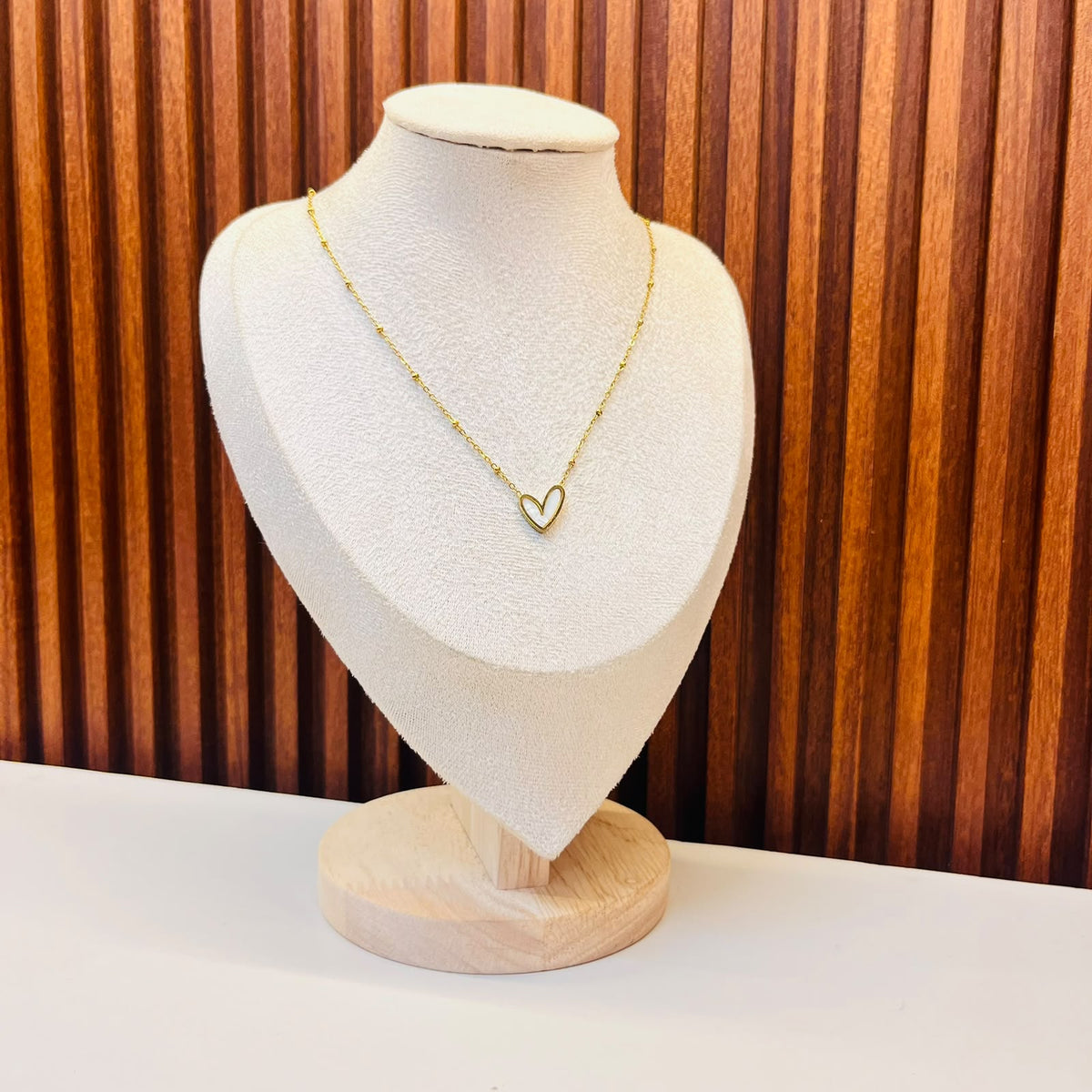 White Heart Necklace