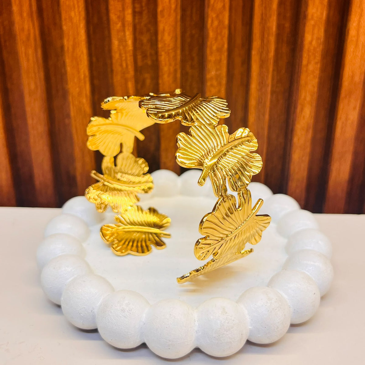 Leaf Gold Cuff Bracelet