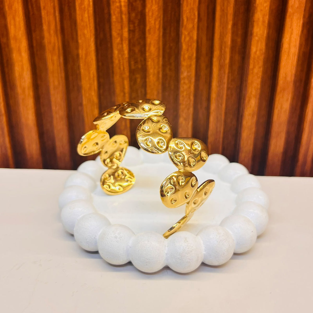 Circular Textured Cuff Bracelet
