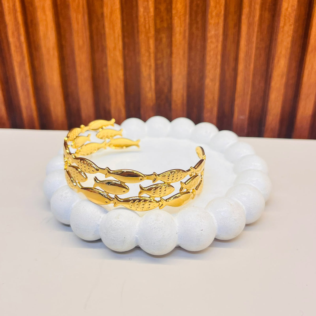 Golden Fish Cuff Bracelet