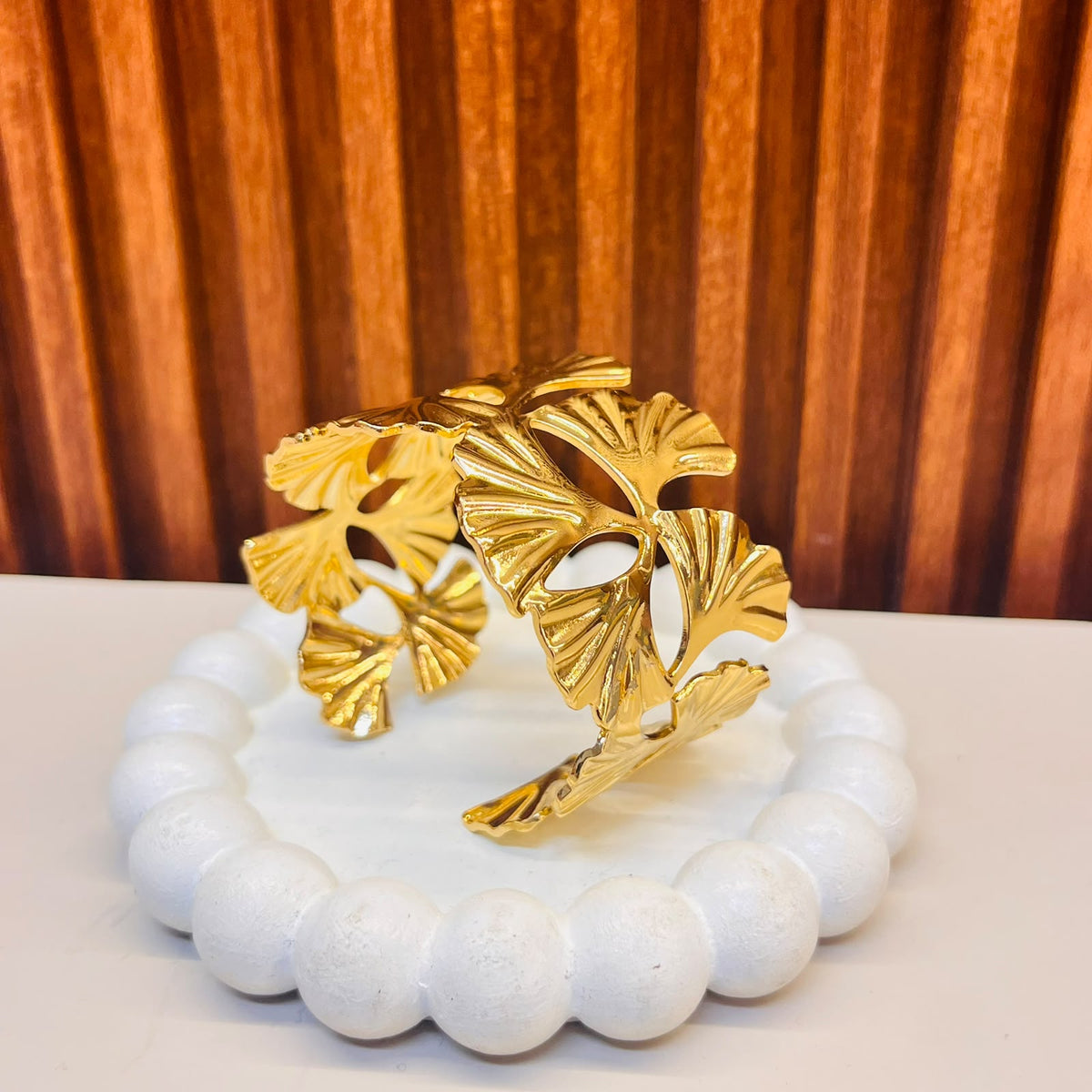 Ginkgo Leaves Cuff Bracelet