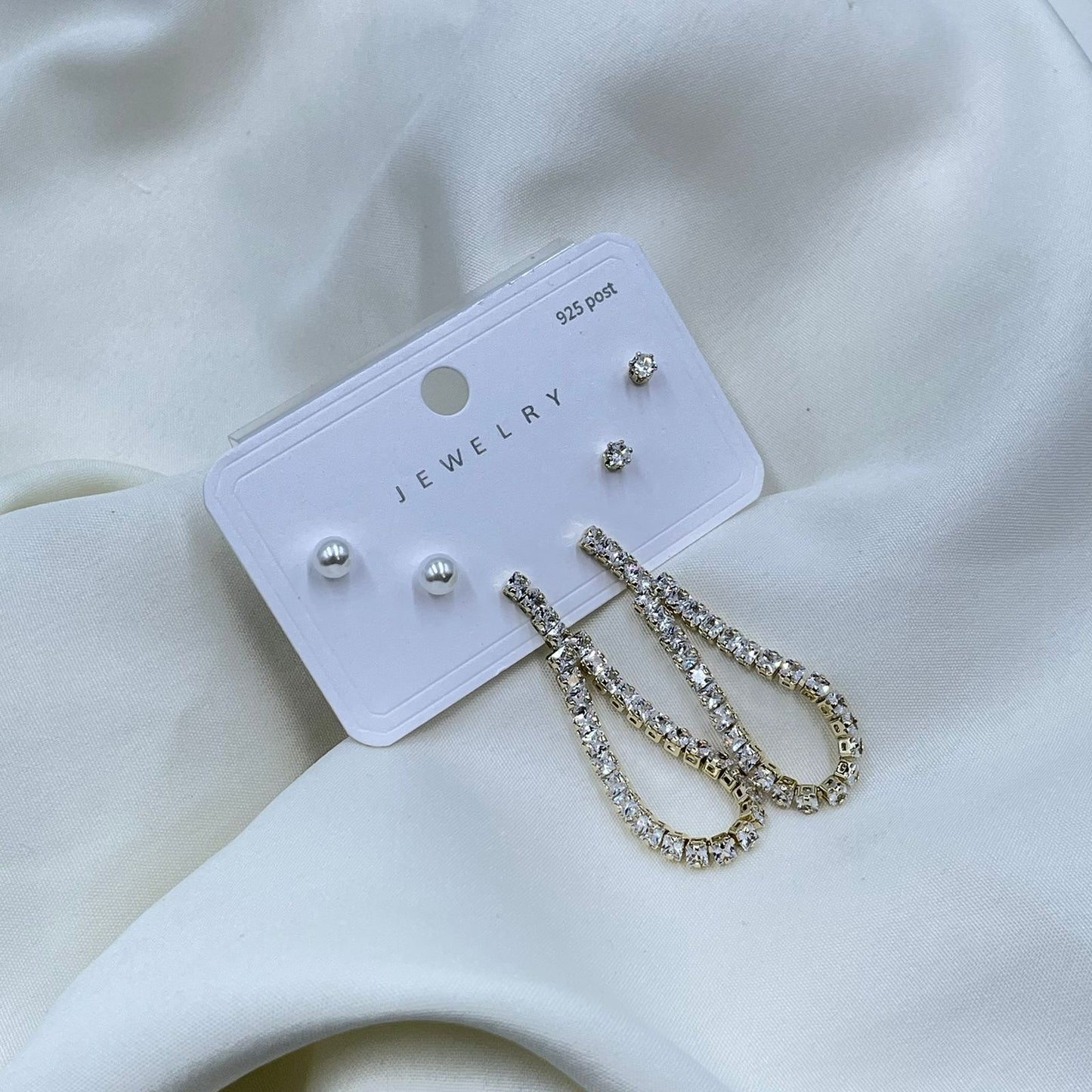 Cz Hanging Combo Earrings