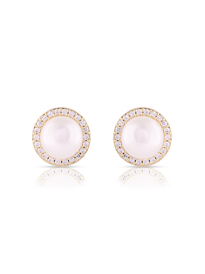 Pearl Halo Studs
