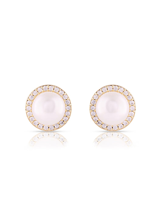 Pearl Halo Studs