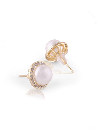 Pearl Halo Studs