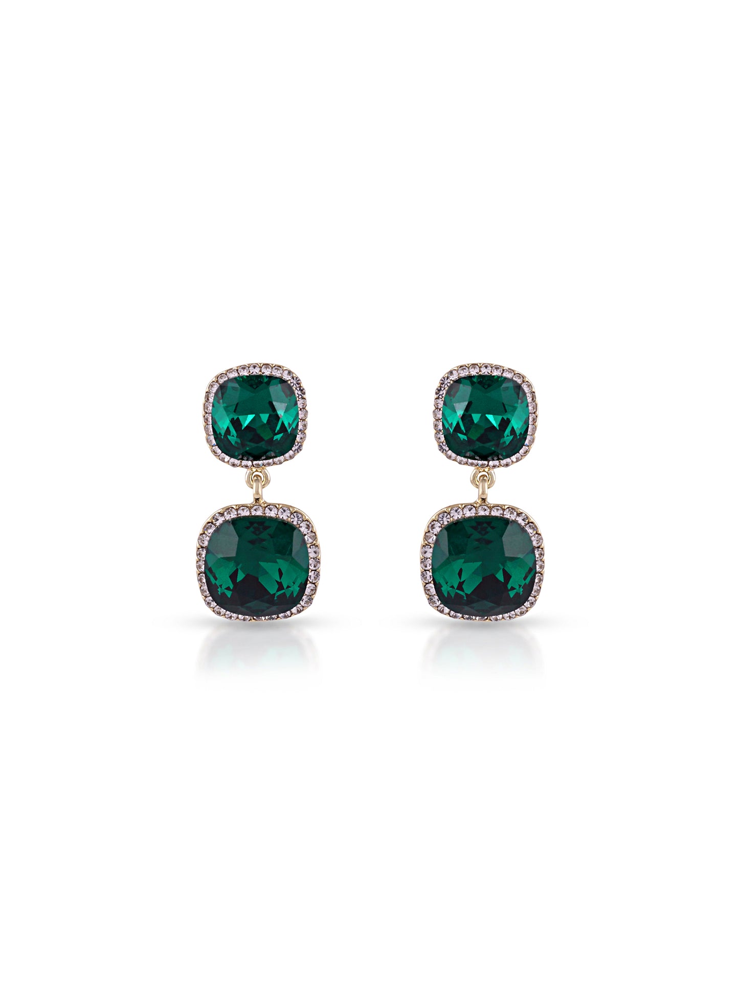 Emerald Duo Crystal Stud