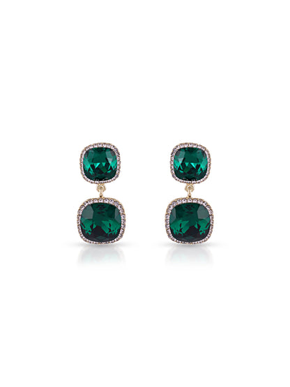 Emerald Duo Crystal Stud