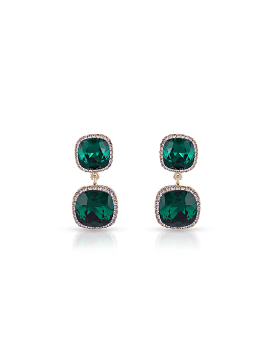 Emerald Duo Crystal Stud