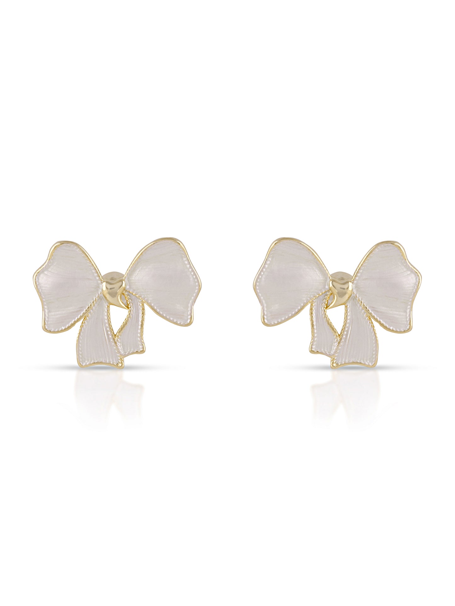 White Bow Earrings