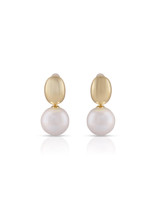 Golden Grace Pearl Drop Earrings
