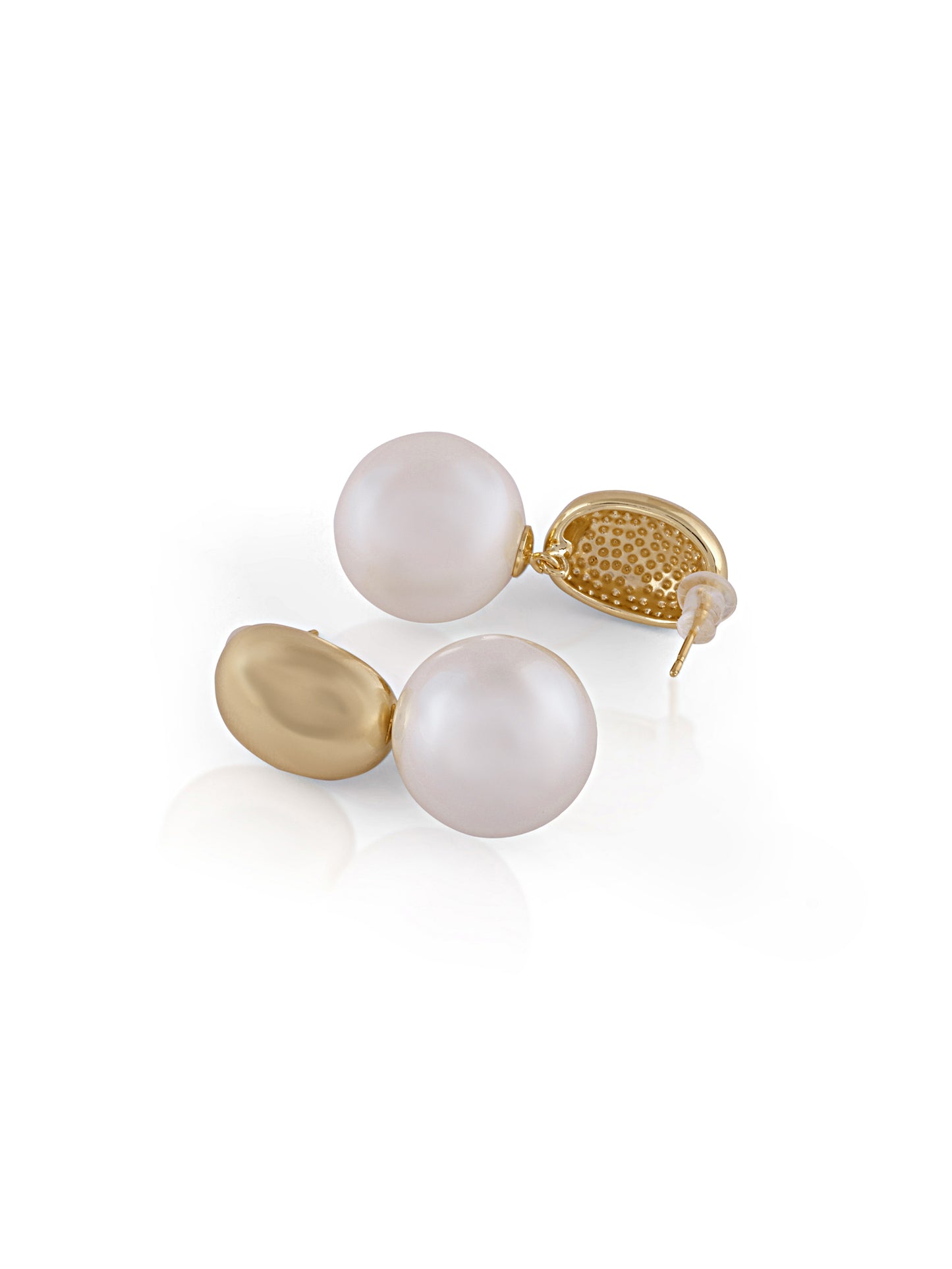 Golden Grace Pearl Drop Earrings