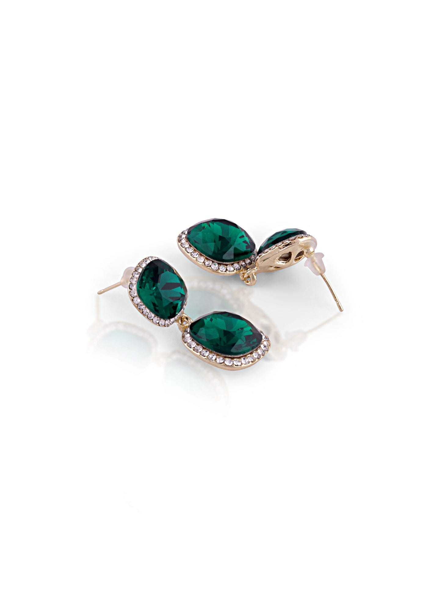 Emerald Duo Crystal Stud