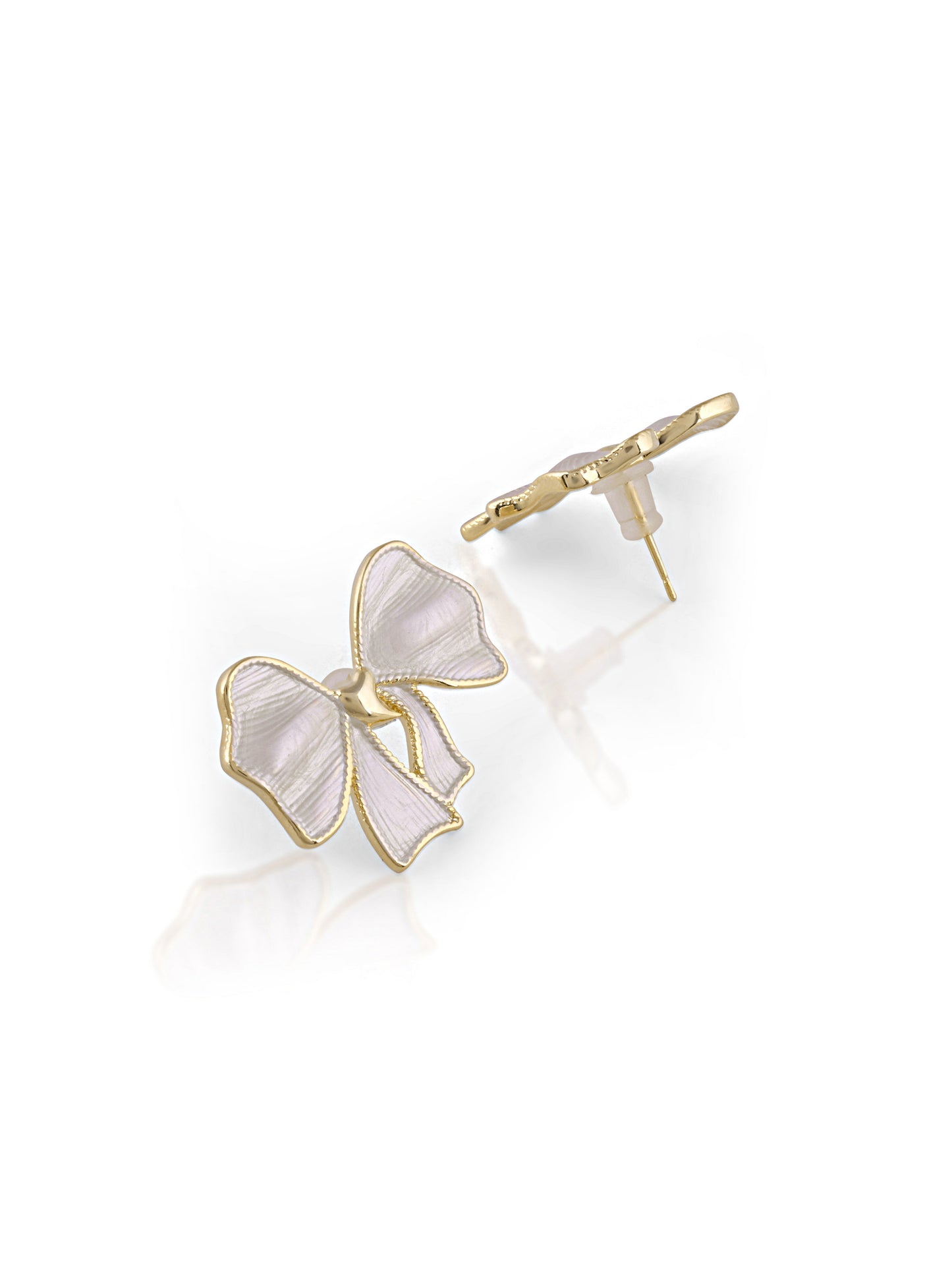 White Bow Earrings