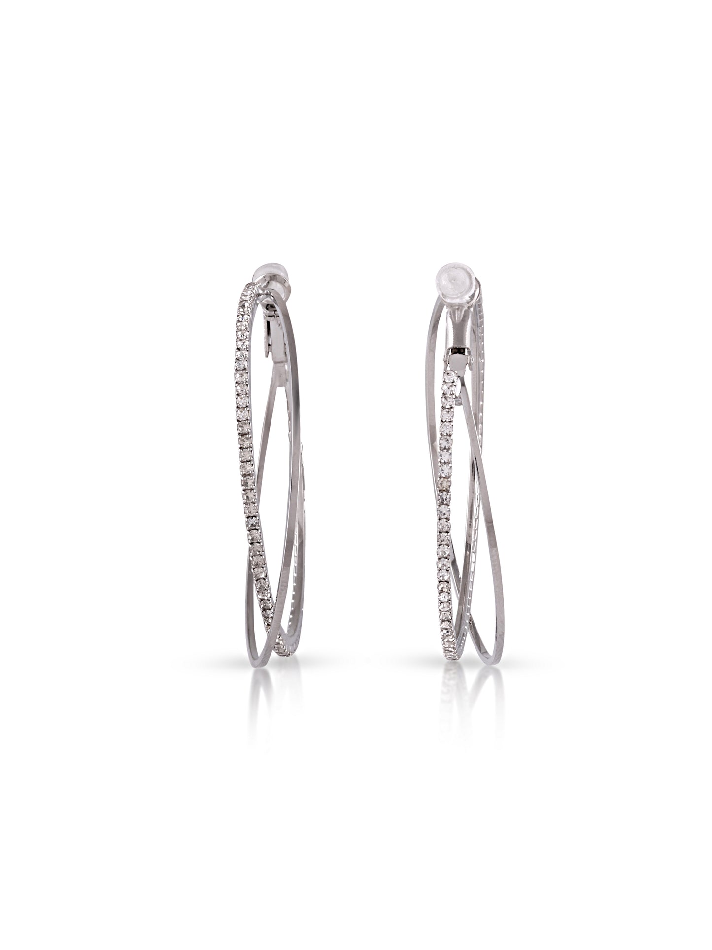 Intersect Silver Hoops