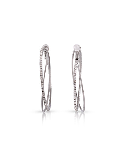 Intersect Silver Hoops