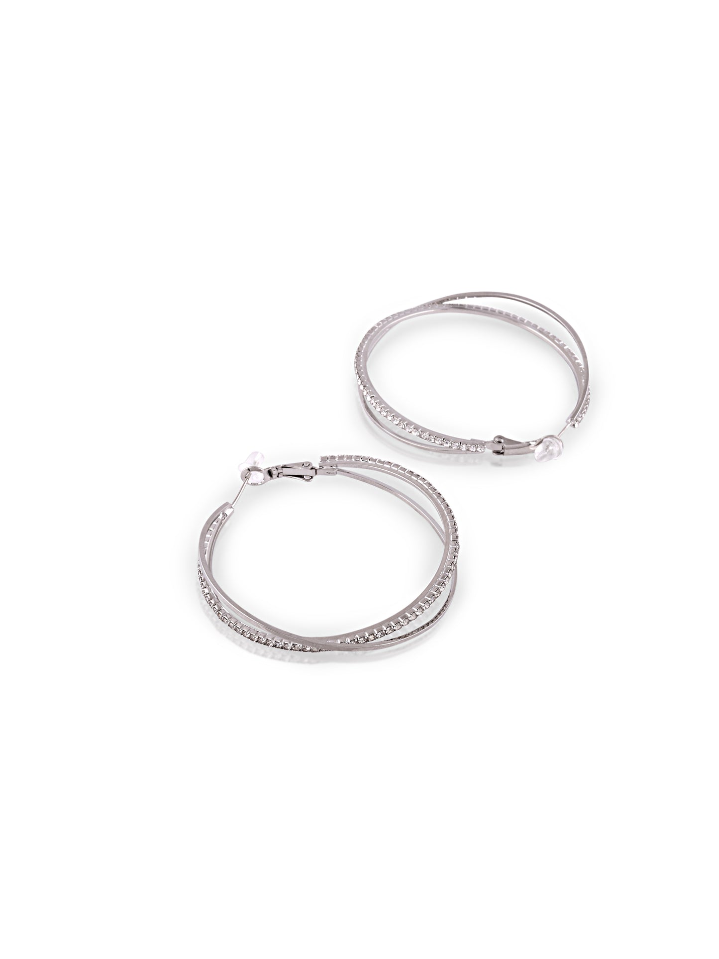 Intersect Silver Hoops