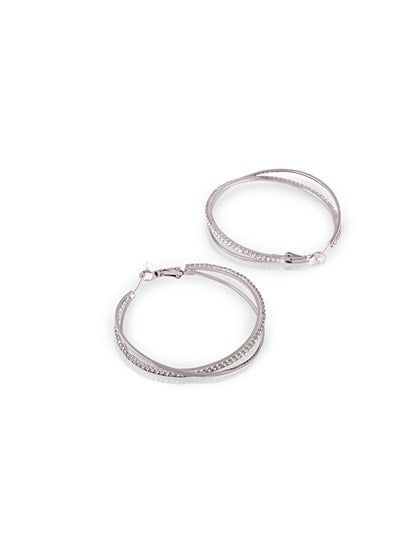 Intersect Silver Hoops