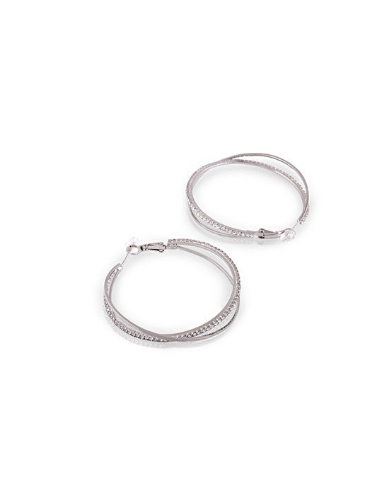 Intersect Silver Hoops