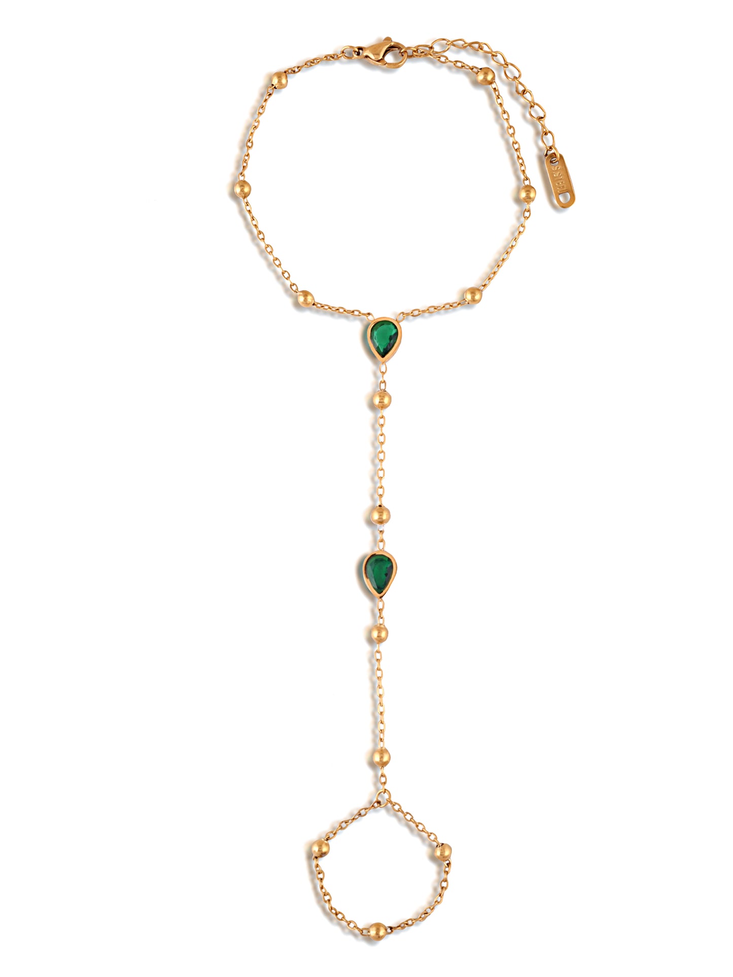 Green beaded Hand Chain