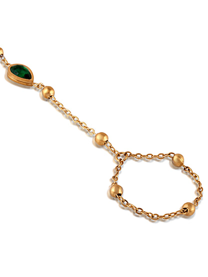 Green beaded Hand Chain