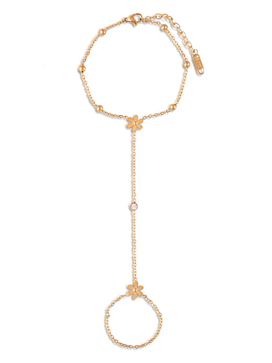 Floral Beaded Hand Chain