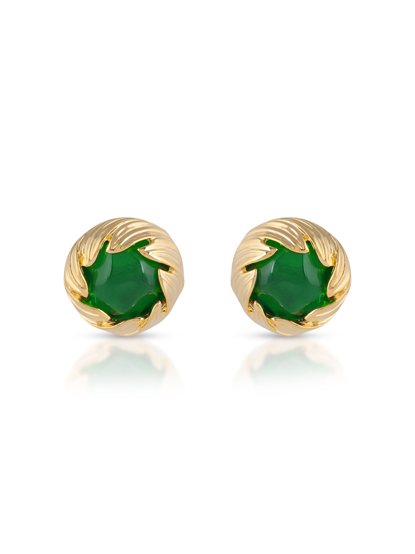 Emerald Gold Plated Studs
