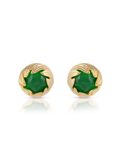 Emerald Gold Plated Studs