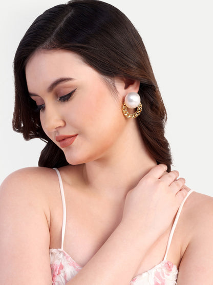 Gold Plated Pearl Earrings