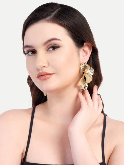 Gold Plated Half Floral Studs
