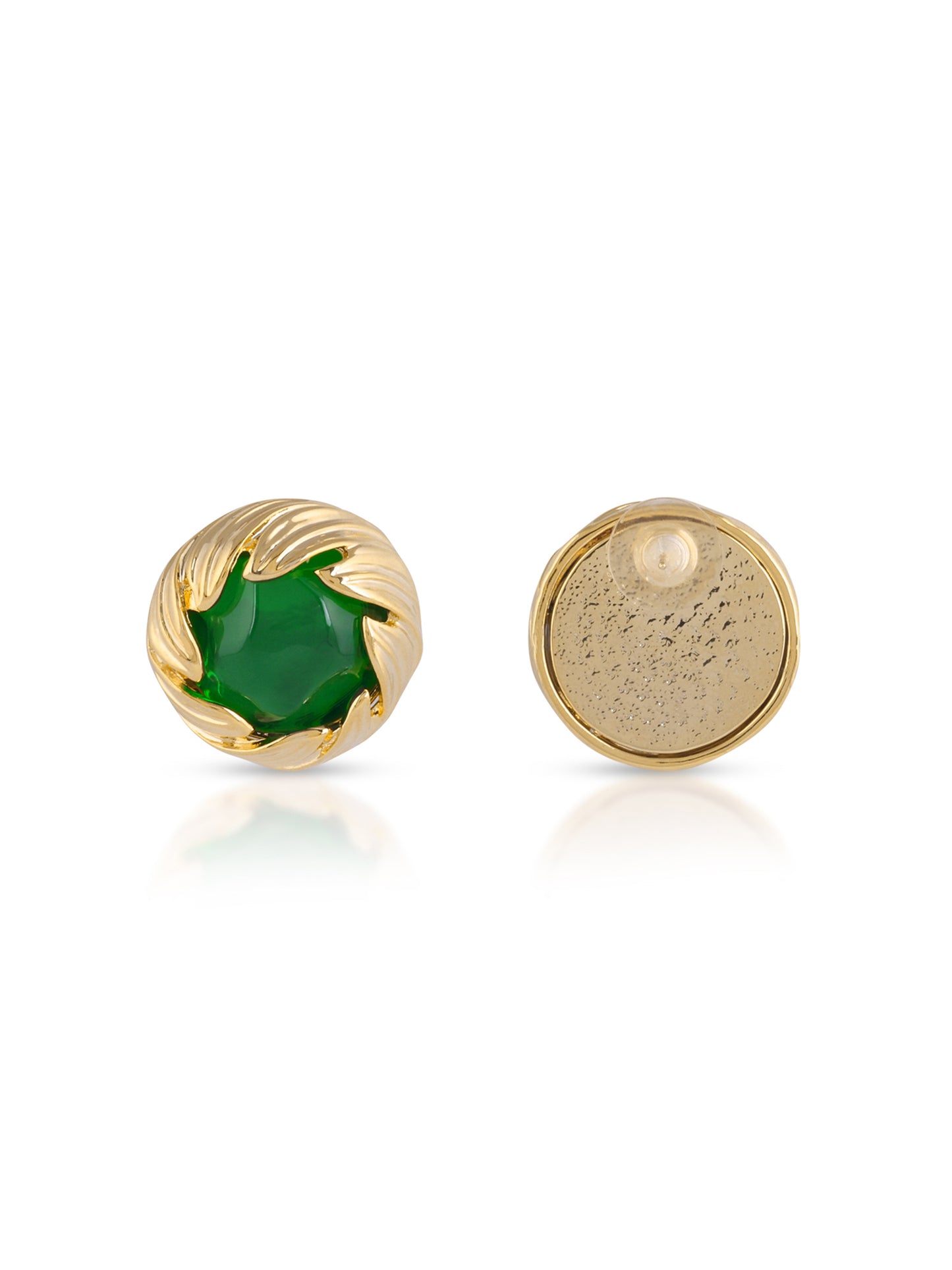 Emerald Gold Plated Studs