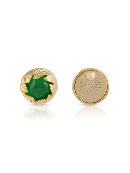 Emerald Gold Plated Studs
